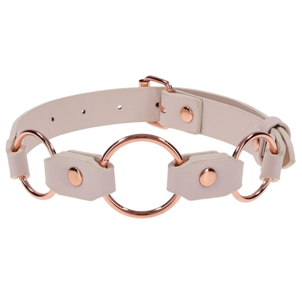 Sex & Mischief Peaches n CreaMe Ring Day Collar - Peach Bondage Collar Sportsheets