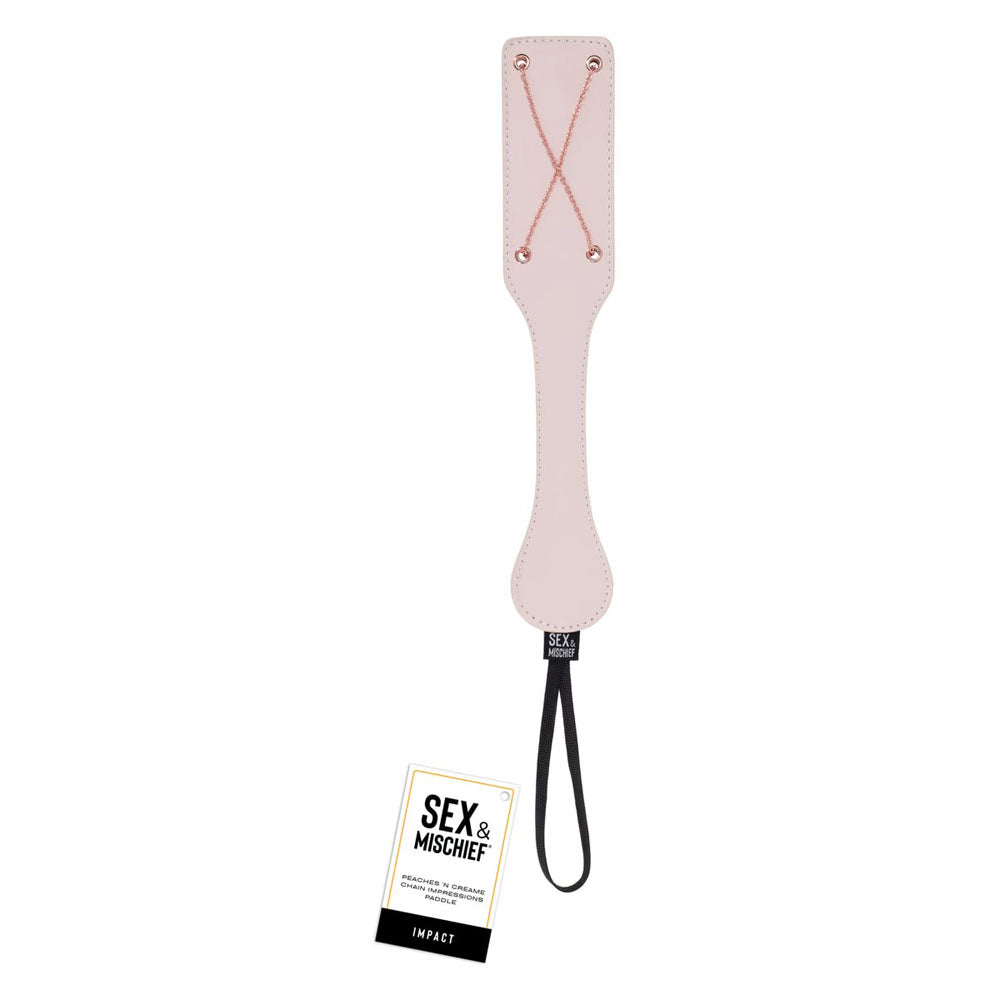 Sex & Mischief Peaches n CreaMe Chain Impressions Paddle - Peach Spanking Paddle Sportsheets