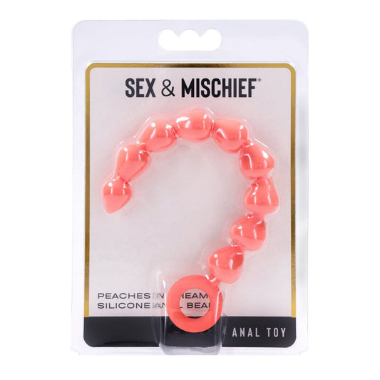 Sex & Mischief Peaches n CreaMe Silicone Anal Beads - Peach 23 cm Silicone Anal Beads Sportsheets