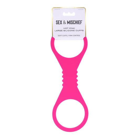 Sex & Mischief Large Hot Pink Silicone Cuffs - Hot Pink Large Restraints