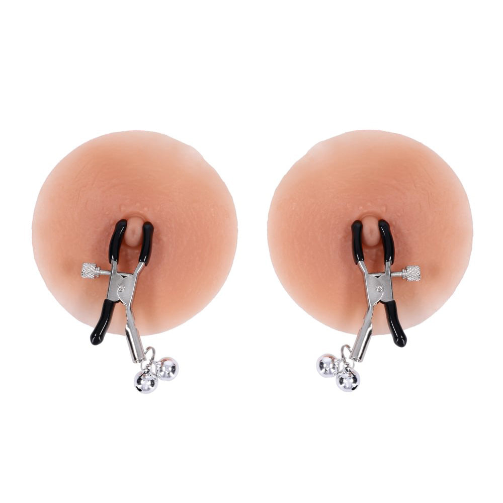 S&M Shadow Bell Nipple and Clit Jewelry - Metal Nipple Clamps and Clitoris Clamp Sportsheets