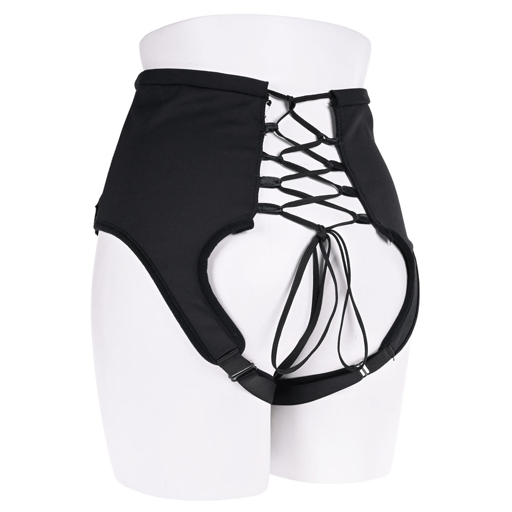 SPORTSHEETS High Waisted Corset Strap On - Black Adjustable Strap-On Harness (No Probe Included) Sportsheets