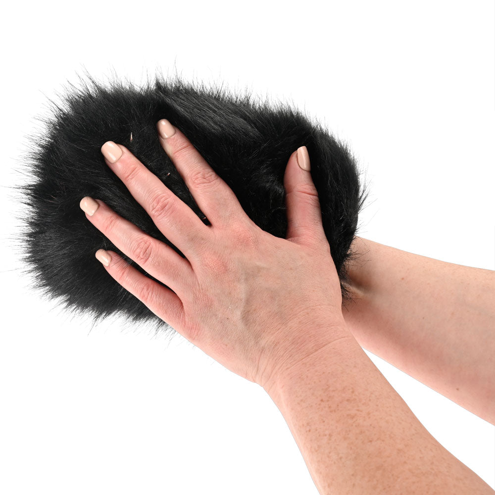 SPORTSHEETS Spiked Sensory Mitt - Black Furry Mitt with Spikes Sportsheets