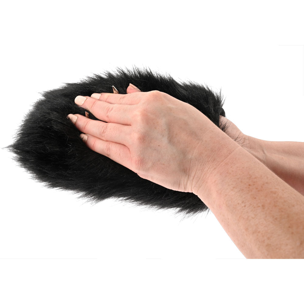 SPORTSHEETS Spiked Sensory Mitt - Black Furry Mitt with Spikes Sportsheets