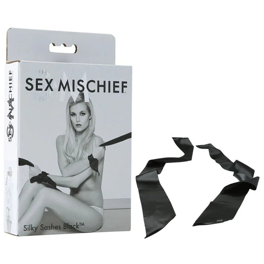 Sex & Mischief Silky Sashes Black - Black Restraints Black - Club X