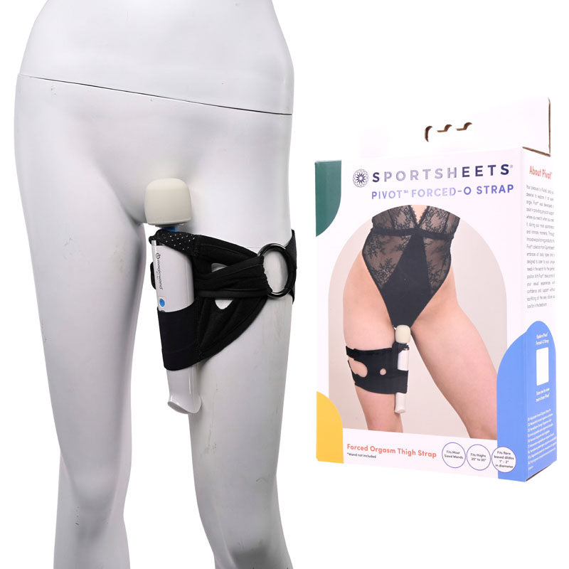 Pivot 2 in 1 Forced-O Strap - Thigh Harness for Massagers Black - Club X