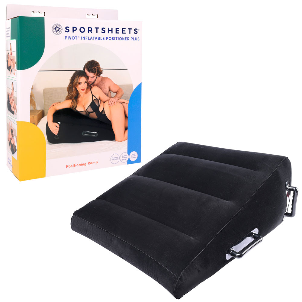 Pivot Inflatable Positioner Plus - Black XL Inflatable Position Cushion Sportsheets