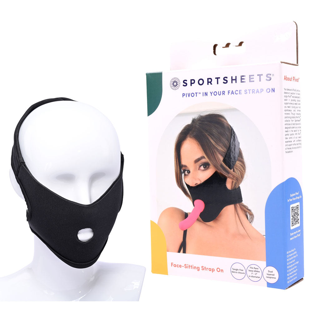 Pivot In Your Face Strap On - Black Face-Sitter Strap-On Harness (No Probe Included) Black - Club X