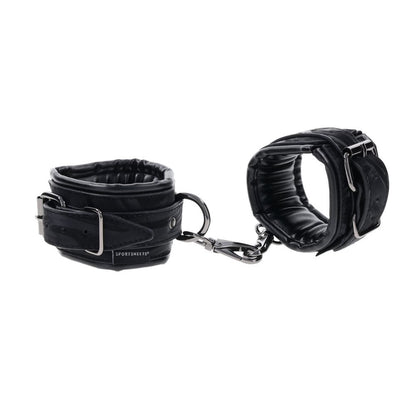 SPORTSHEETS Velvet Noir Handcuffs - Black Adjustable Cuff Restraints Sportsheets
