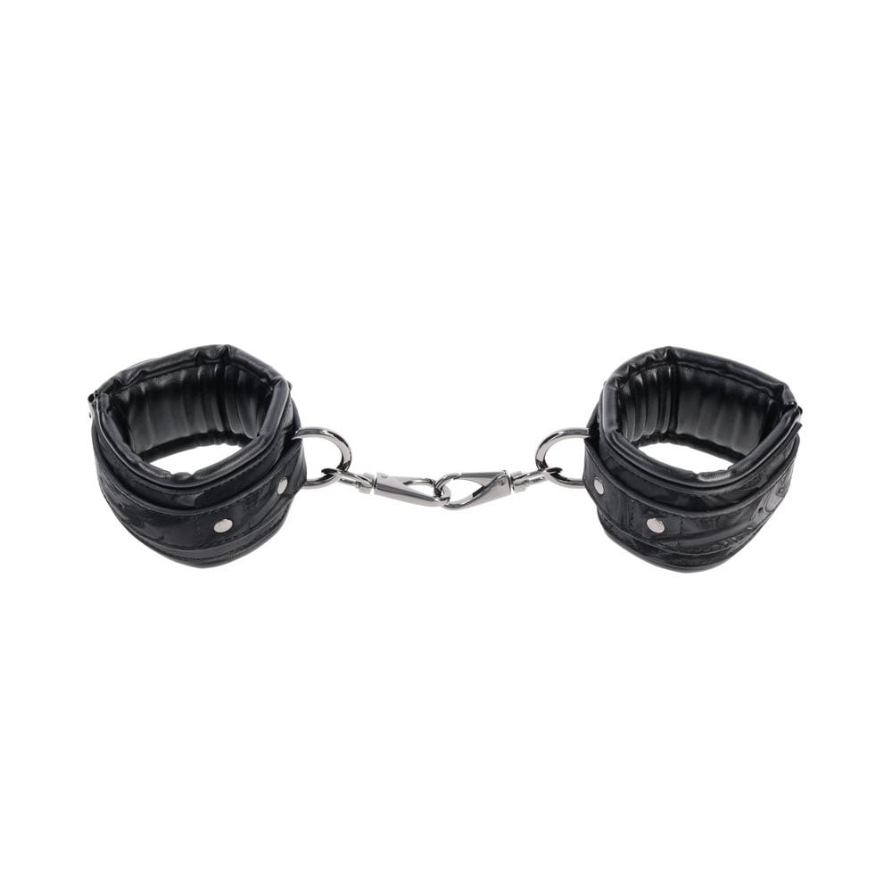 SPORTSHEETS Velvet Noir Handcuffs - Black Adjustable Cuff Restraints Sportsheets