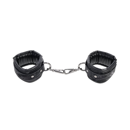 SPORTSHEETS Velvet Noir Handcuffs - Black Adjustable Cuff Restraints Sportsheets