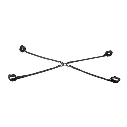 SPORTSHEETS Velvet Noir Adjustable Hog Tie & Cuff Set - Black Restraints Sportsheets
