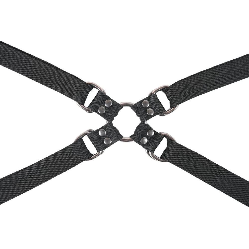SPORTSHEETS Velvet Noir Adjustable Hog Tie & Cuff Set - Black Restraints Sportsheets