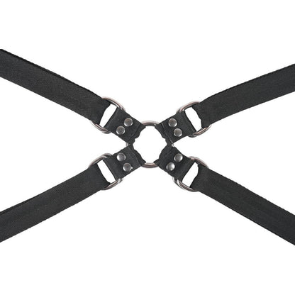SPORTSHEETS Velvet Noir Adjustable Hog Tie & Cuff Set - Black Restraints Sportsheets