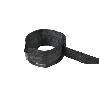 SPORTSHEETS Velvet Noir Adjustable Hog Tie & Cuff Set - Black Restraints Sportsheets
