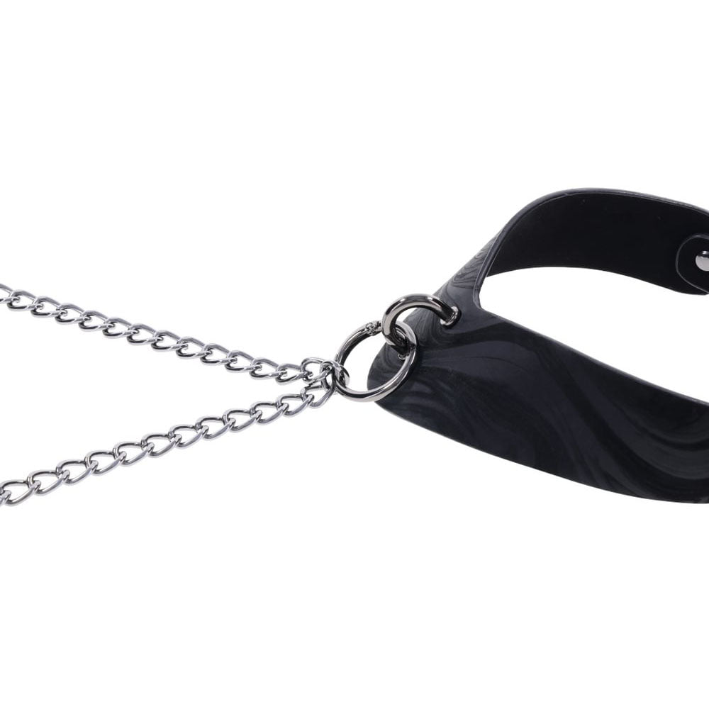 SPORTSHEETS Velvet Noir Collar & Removable Clamps - Black Neck & Nipple Restraints Sportsheets