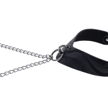 SPORTSHEETS Velvet Noir Collar & Removable Clamps - Black Neck & Nipple Restraints Sportsheets