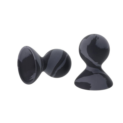 SPORTSHEETS Velvet Noir Silicone Nipple Suckers - Black/Grey Nipple Suckers - Set of 2 Sportsheets
