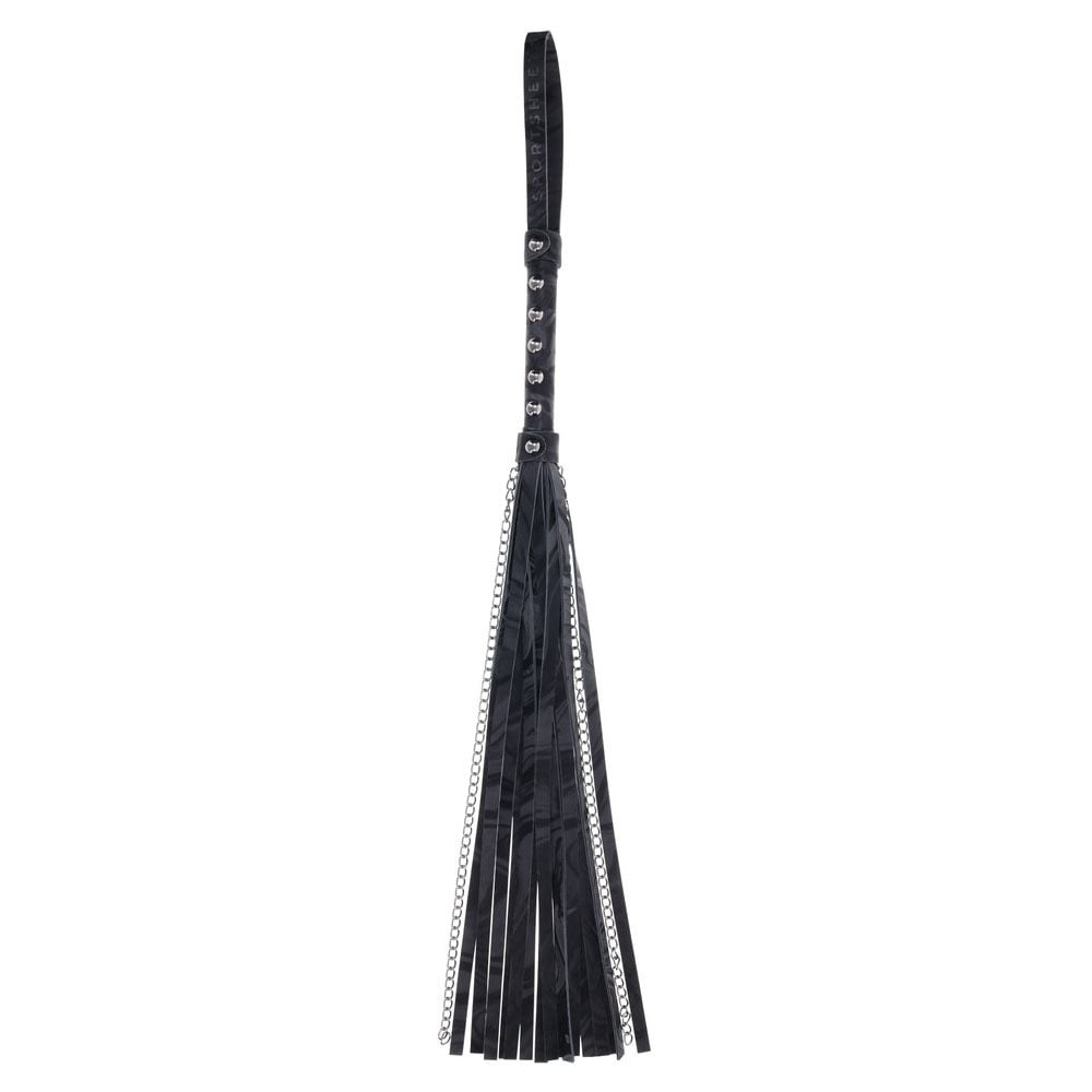 SPORTSHEETS Velvet Noir Chain Flogger - Black 43 cm Flogger Whip Sportsheets