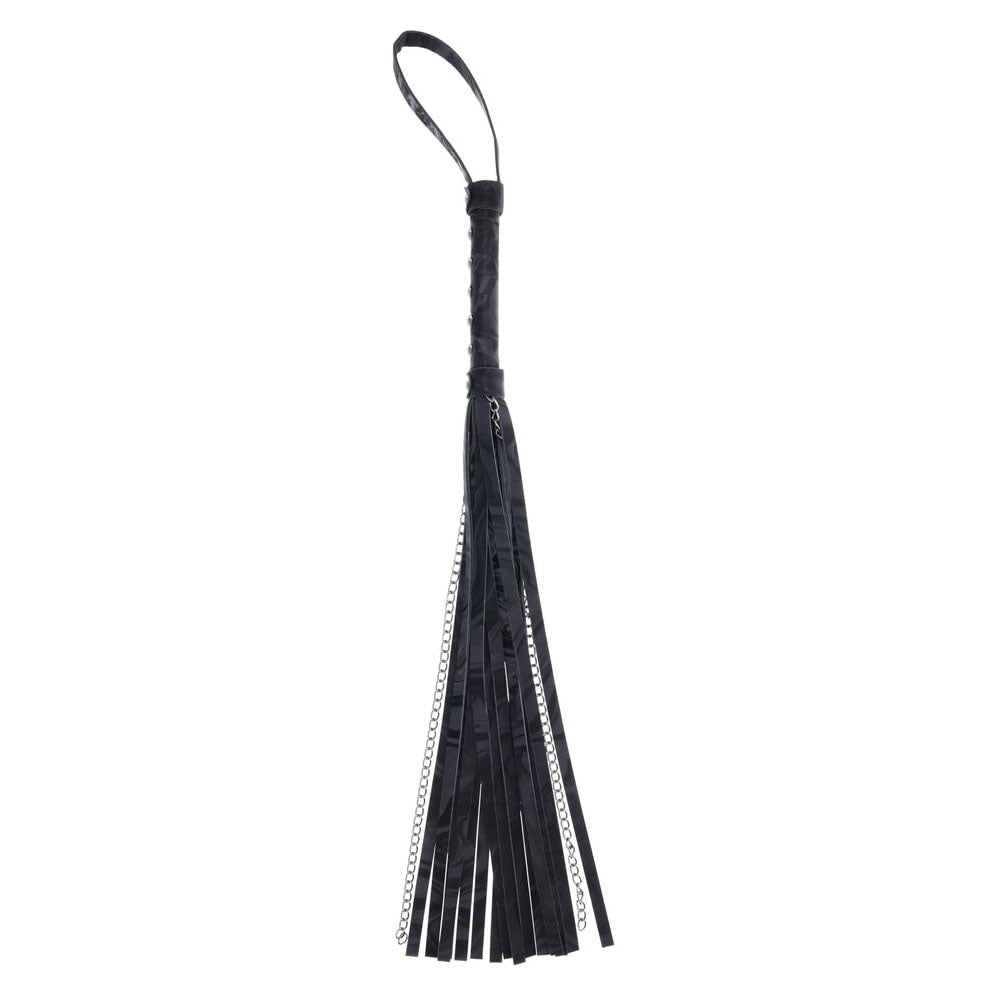 SPORTSHEETS Velvet Noir Chain Flogger - Black 43 cm Flogger Whip Sportsheets