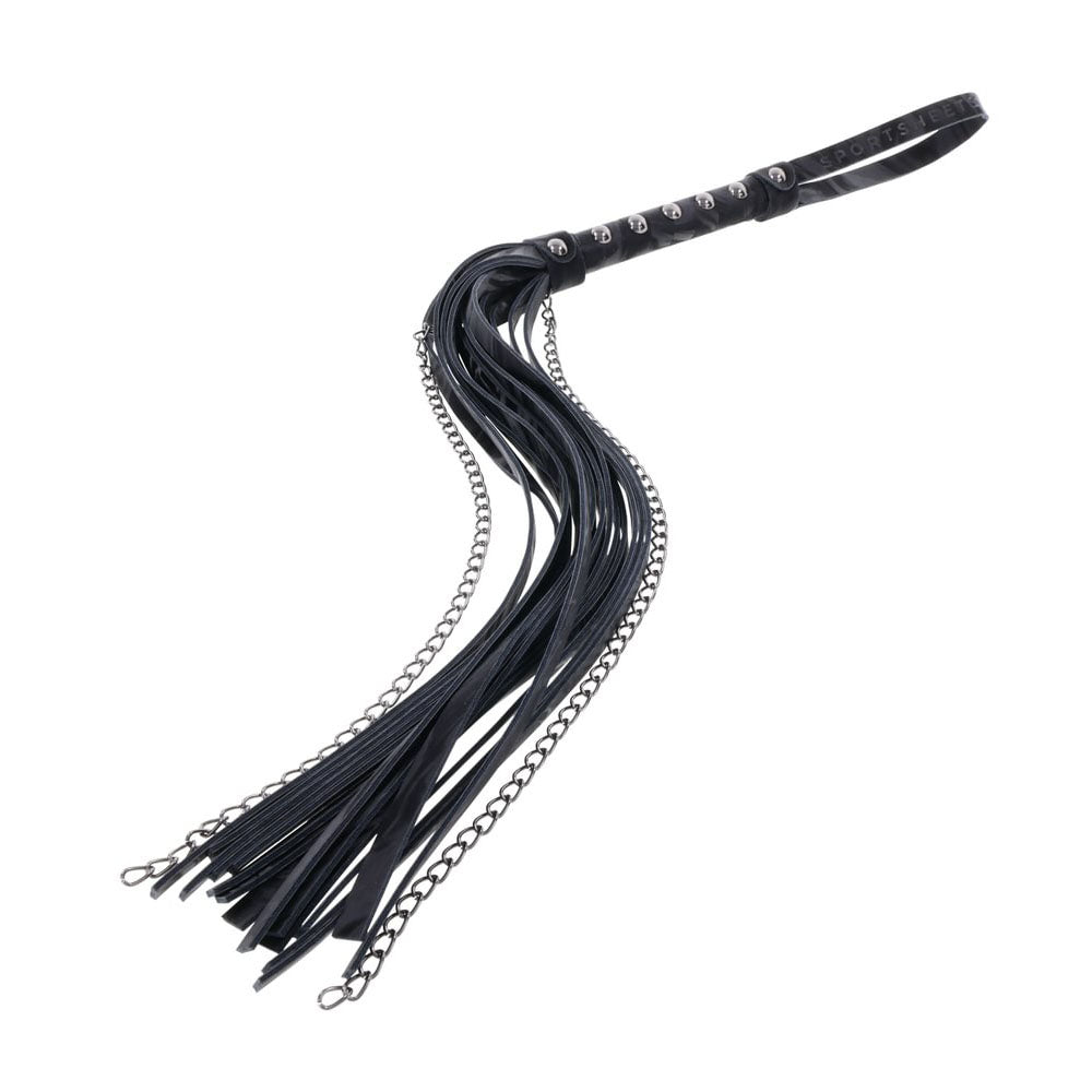 SPORTSHEETS Velvet Noir Chain Flogger - Black 43 cm Flogger Whip Sportsheets