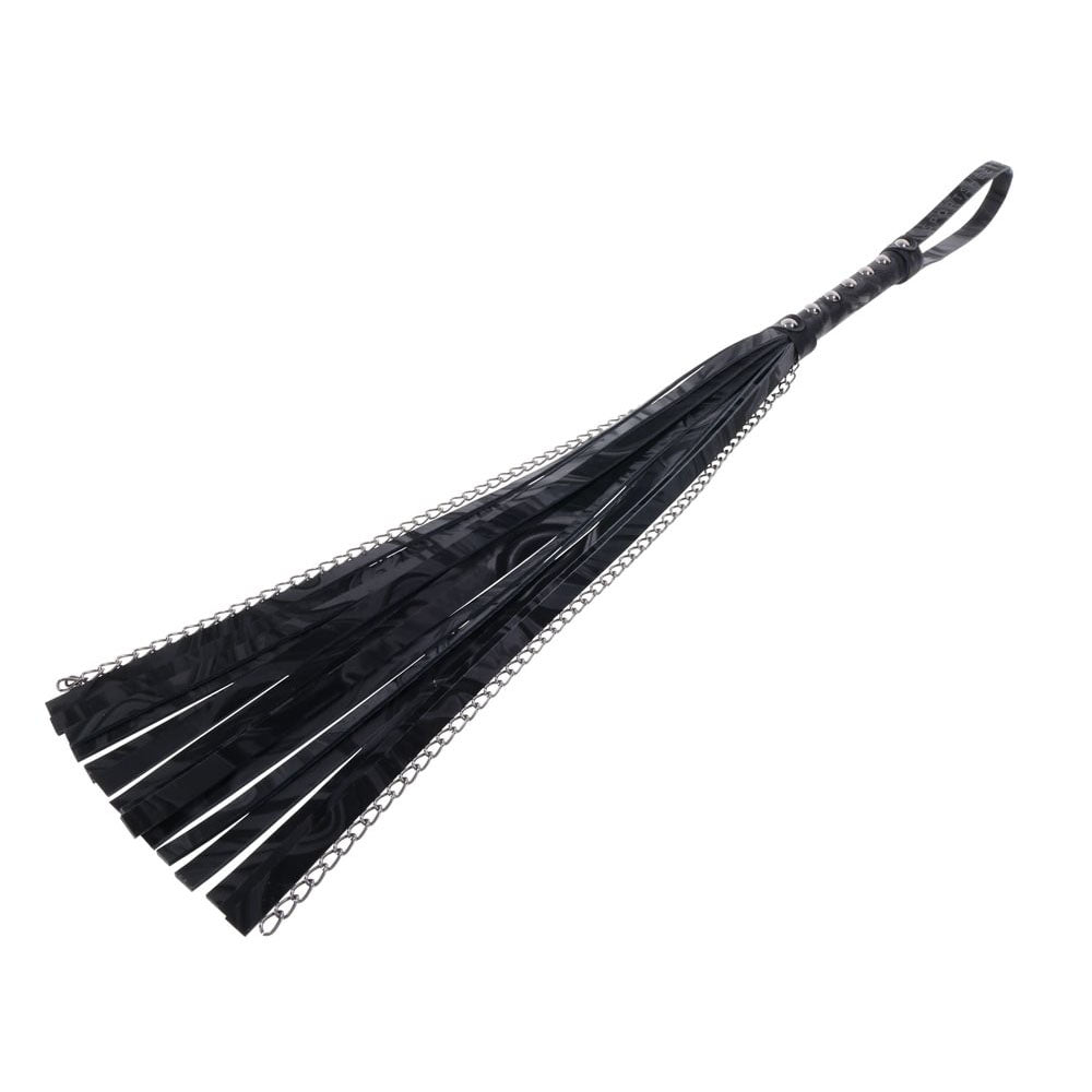 SPORTSHEETS Velvet Noir Chain Flogger - Black 43 cm Flogger Whip Sportsheets
