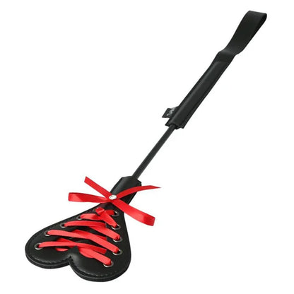 Sex & Mischief Heart Beat Crop - Black/Red 37.5 cm Crop Whip Sportsheets