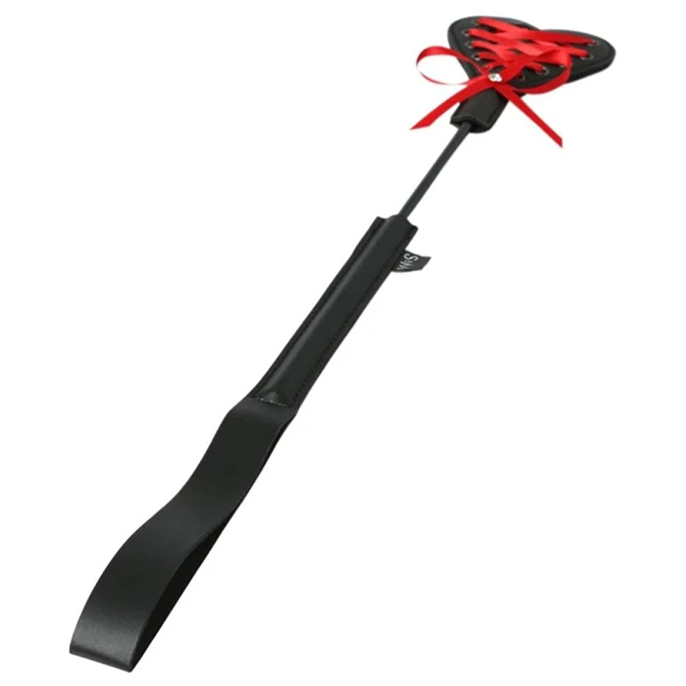 Sex & Mischief Heart Beat Crop - Black/Red 37.5 cm Crop Whip Sportsheets
