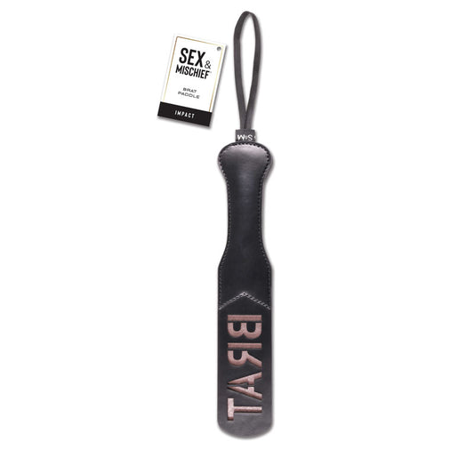 Sex & Mischief Brat Paddle - Black Spanking Paddle Black - Club X