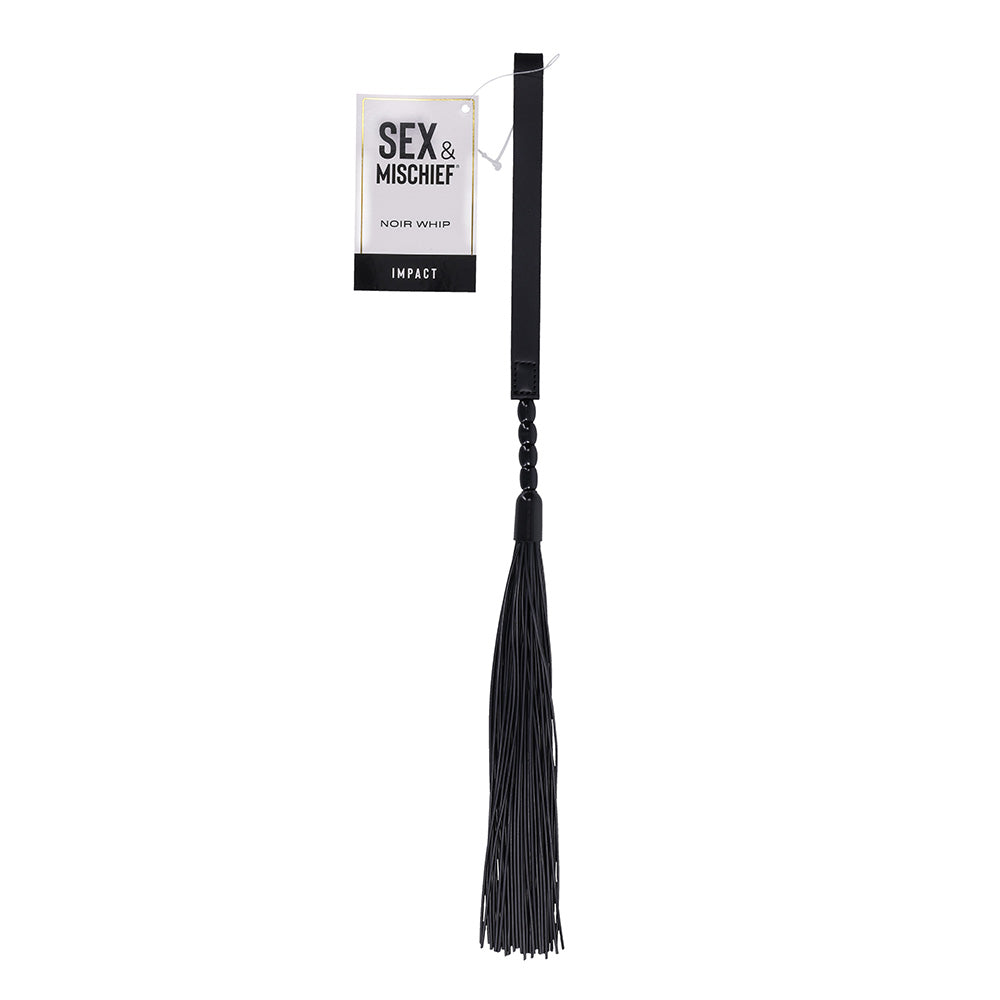 Sex & Mischief Noir Whip - Black 40 cm Rubber Whip Sportsheets