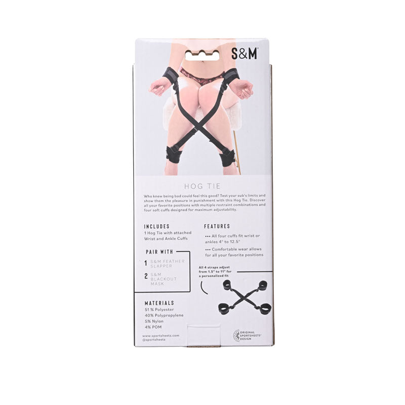 Sex & Mischief Hog Tie - Black Restraint Sportsheets