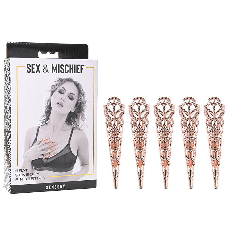 Sex & Mischief Brat Sensory Fingertips - Rose Gold - Set of 5 Sportsheets