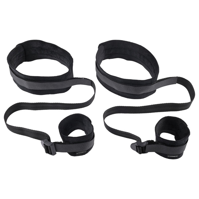 Sex & Mischief Thigh & Wrist Cuffs - Black Restraints Sportsheets