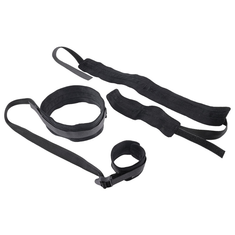 Sex & Mischief Thigh & Wrist Cuffs - Black Restraints Sportsheets