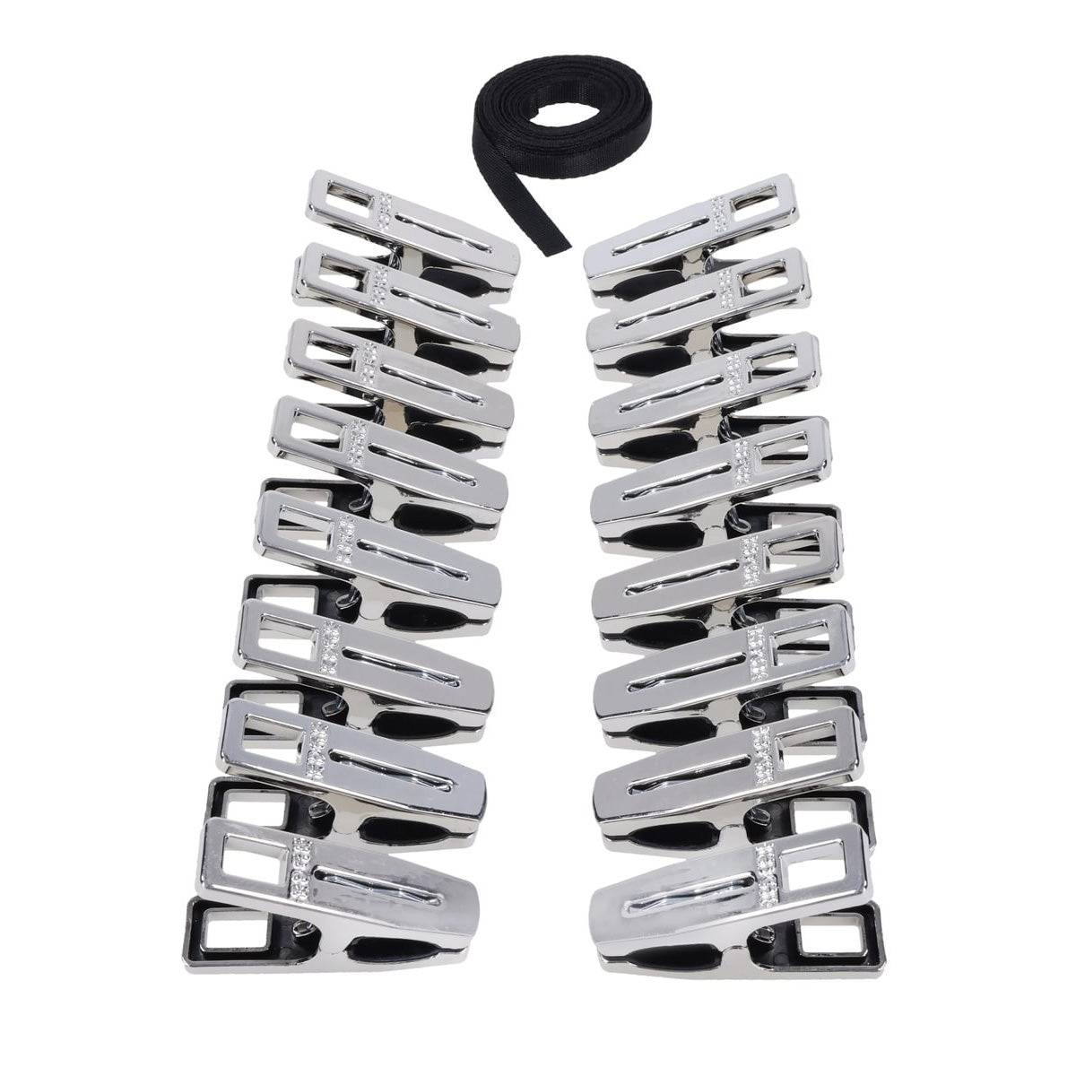 EDGE Body Zipper Clothes Pins - Chrome Chrome Pins - Set of 16 Sportsheets