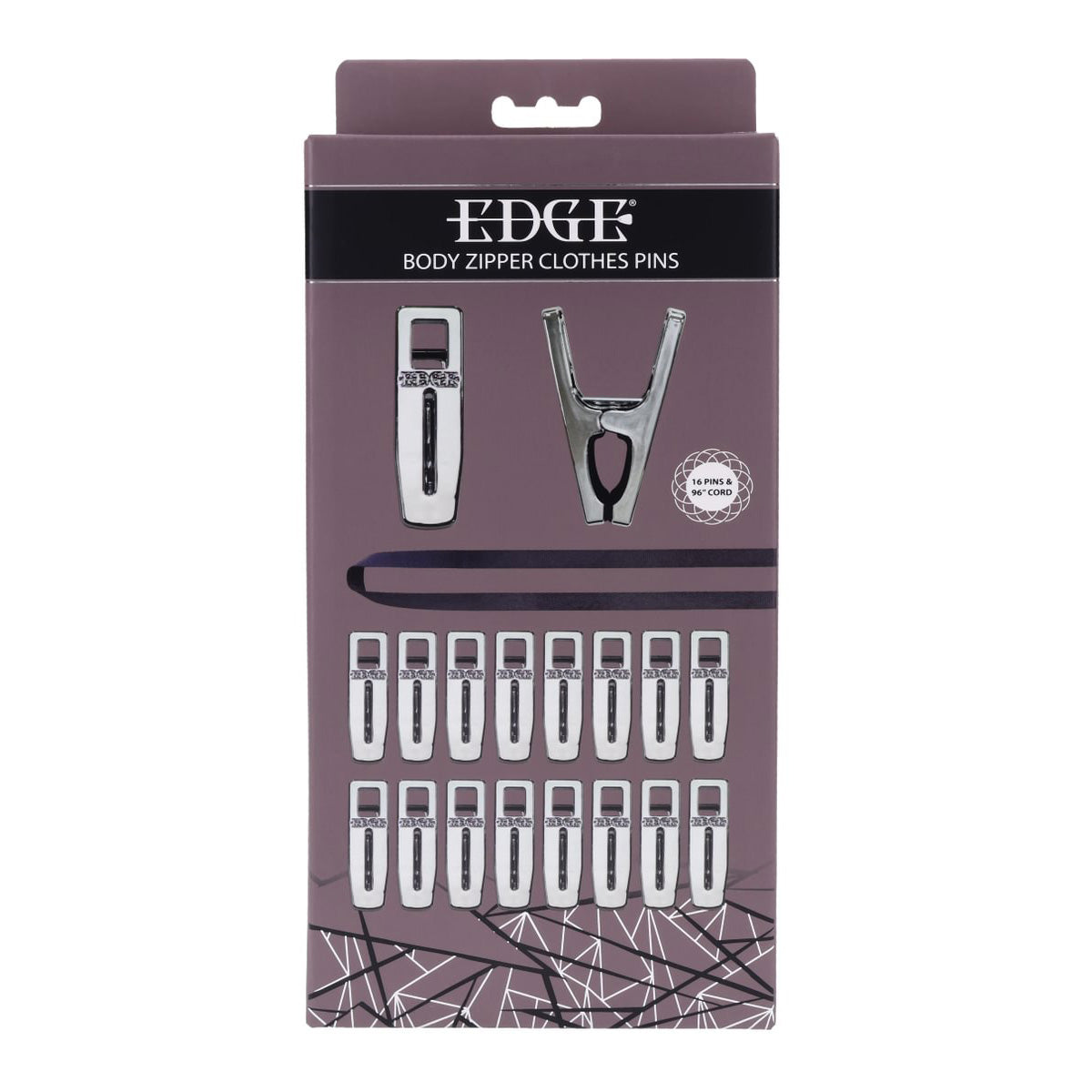 EDGE Body Zipper Clothes Pins - Chrome Chrome Pins - Set of 16 Sportsheets