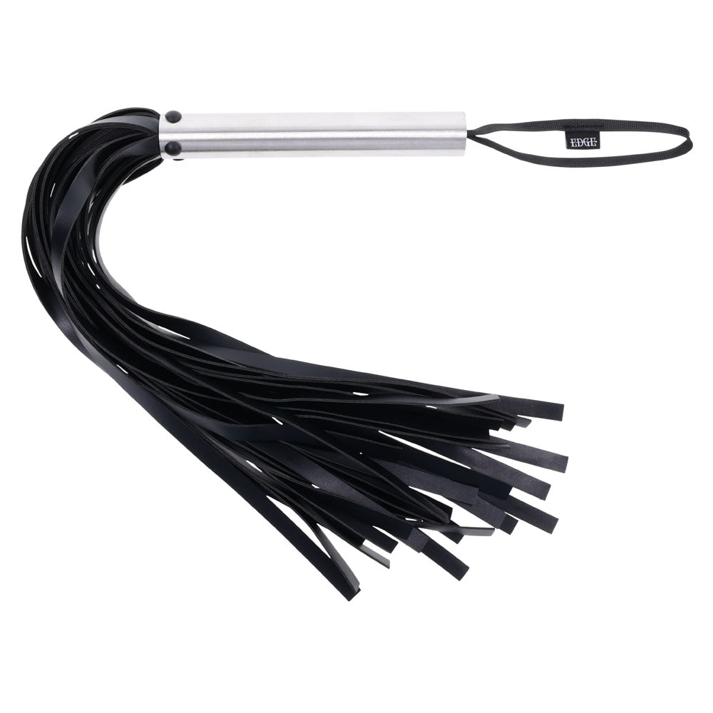 EDGE Flogger - Black Flogger Whip with Metal Handle Sportsheets