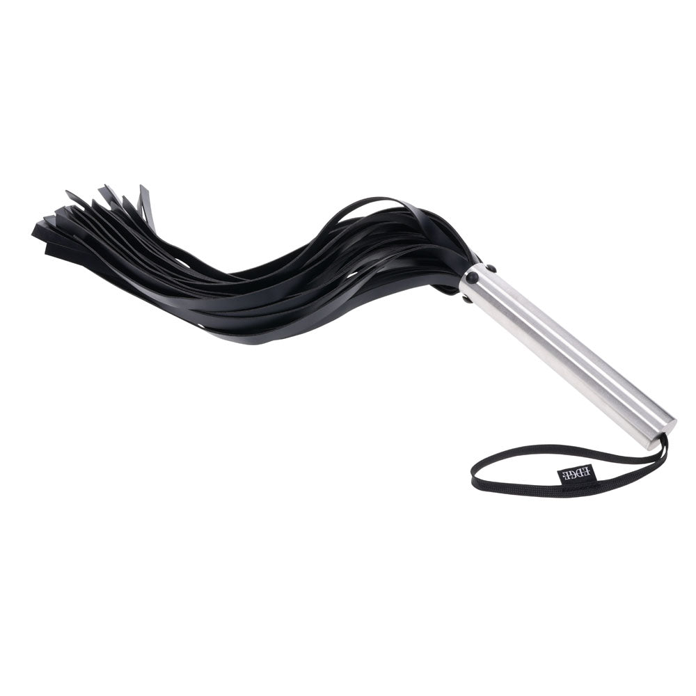 EDGE Flogger - Black Flogger Whip with Metal Handle Sportsheets