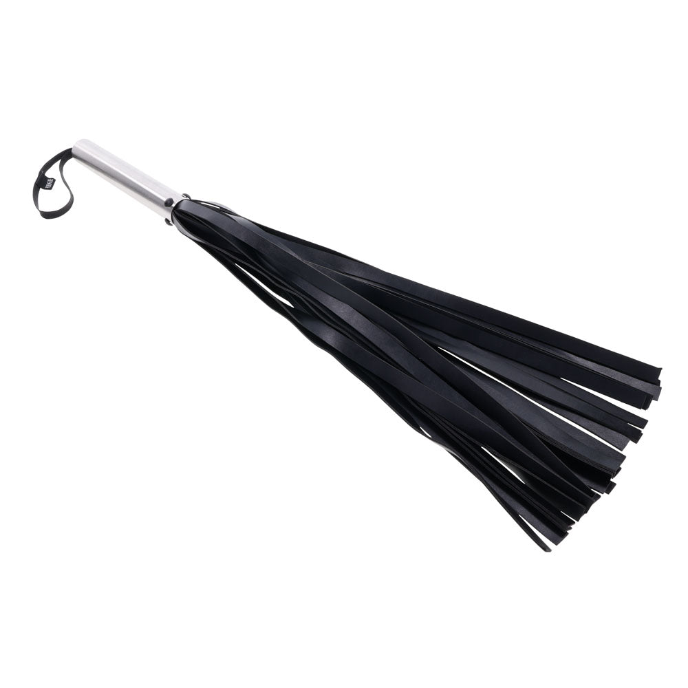 EDGE Flogger - Black Flogger Whip with Metal Handle Sportsheets