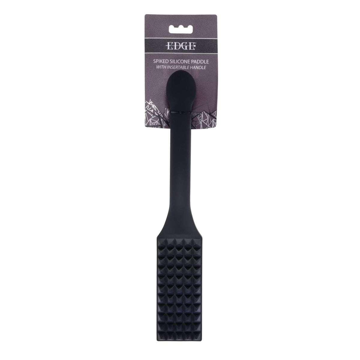EDGE Spiked Silicone Paddle - Black Spanking Paddle with Insertable Handle Sportsheets