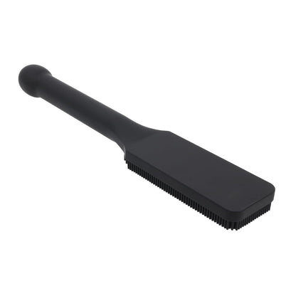 EDGE Pins & Needles Silicone Paddle - Black Spanking Paddle with Insertable Handle Sportsheets