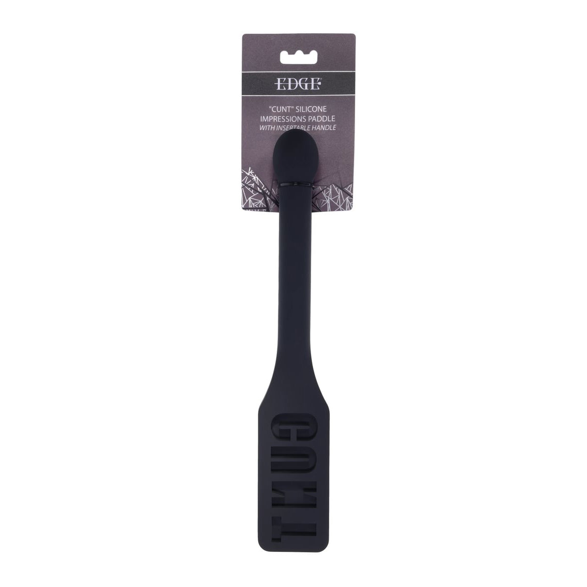 EDGE CUNT Silicone Paddle - Black Silicone Paddle with Insertable Handle Sportsheets