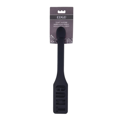 EDGE CUNT Silicone Paddle - Black Silicone Paddle with Insertable Handle Sportsheets