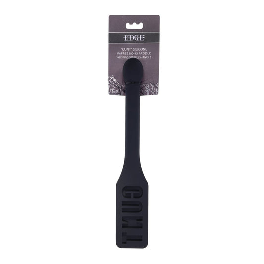 EDGE CUNT Silicone Paddle - Black Silicone Paddle with Insertable Handle Sportsheets