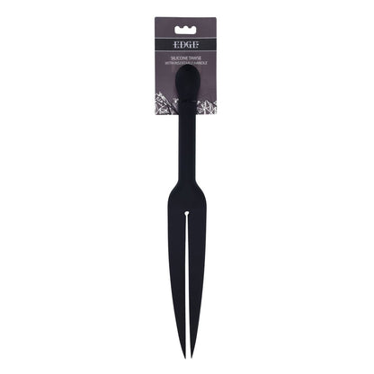 EDGE Silicone Tawse - Black Silicone Tawse Whip with Insertable Handle