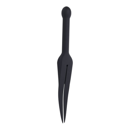 EDGE Silicone Tawse - Black Silicone Tawse Whip with Insertable Handle