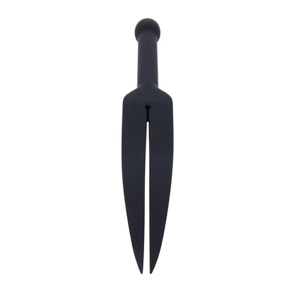 EDGE Silicone Tawse - Black Silicone Tawse Whip with Insertable Handle