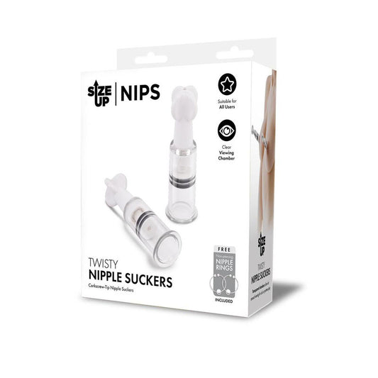 Size Up Twisty Nipple Suckers - Small - Set of 2 Clear - Club X