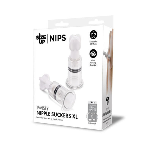 Size Up Twisty Nipple Suckers - XL - Set of 2 Clear - Club X
