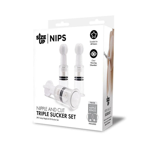 Size Up Nipple and Clit Triple Sucker Set - 3 Piece Sucker Set Xgen Products